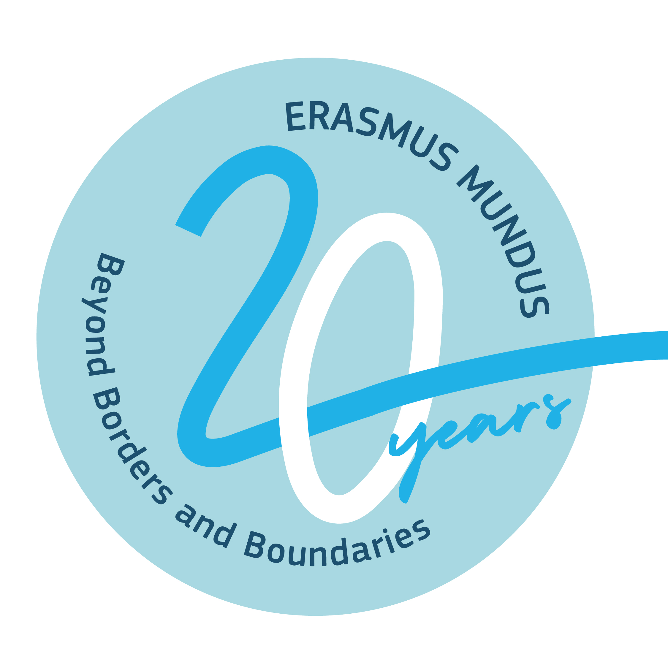 logotipo de la celebración del 20 aniversario de Erasmus Mundus